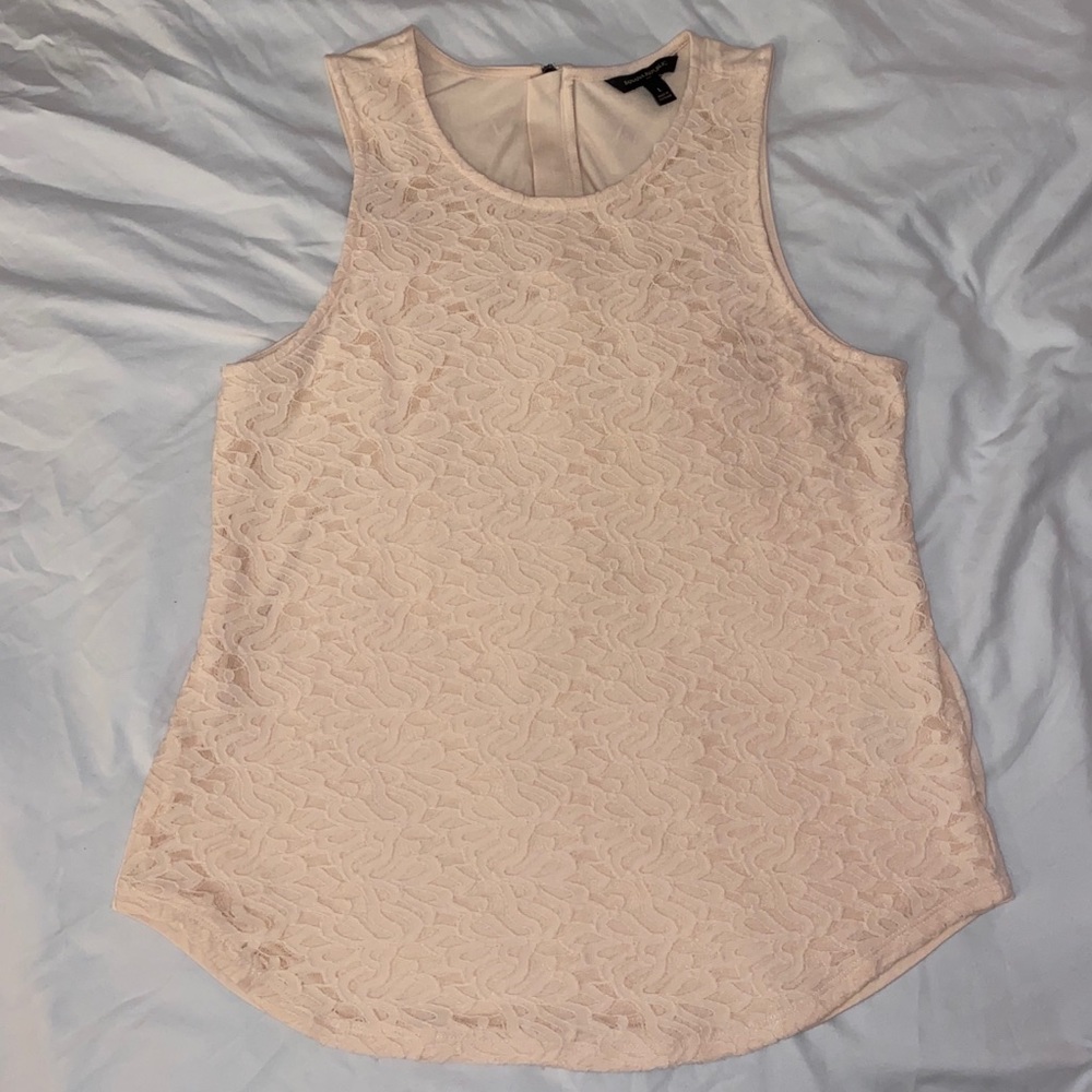 Banana Republic - NWT soft pink lace tank top Sz L